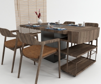 Japanese Style Dining Table And Chairs-ID:564403063