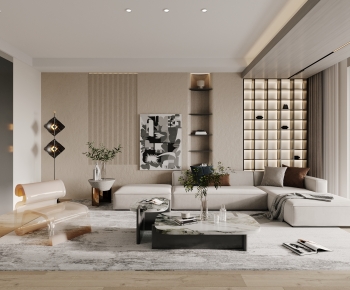 Modern Wabi-sabi Style A Living Room-ID:973412045