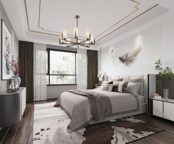 New Chinese Style Bedroom-ID:681663998