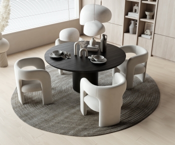 Modern Wabi-sabi Style Dining Table And Chairs-ID:638427026