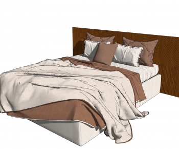 Modern Double Bed-ID:940917971