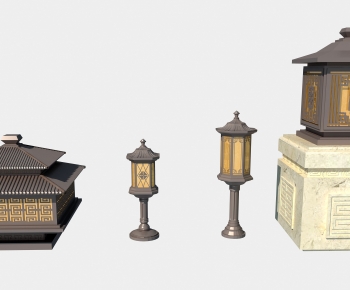 新中式景观灯，灯柱，庭院灯-ID:488899959