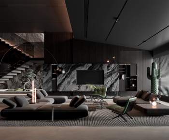 Modern Wabi-sabi Style A Living Room-ID:120120023