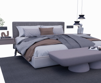 Modern Double Bed-ID:335428003
