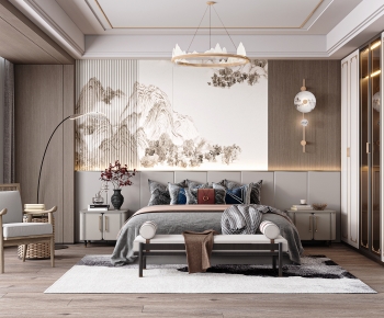 New Chinese Style Bedroom-ID:684814939