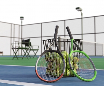 现代网球场，网球拍-ID:552351954