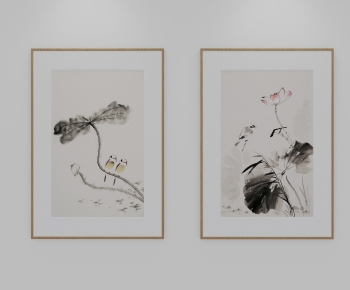 新中式花鸟装饰画组合-ID:367224931