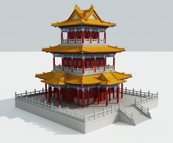 Chinese Style Ancient Architectural Buildings-ID:423214914