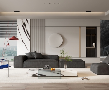 Modern Wabi-sabi Style A Living Room-ID:688731918