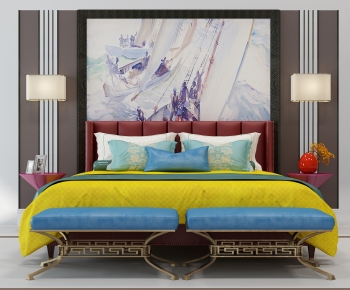 New Chinese Style Double Bed-ID:319592953