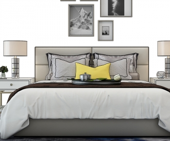 Simple European Style Double Bed-ID:186053045