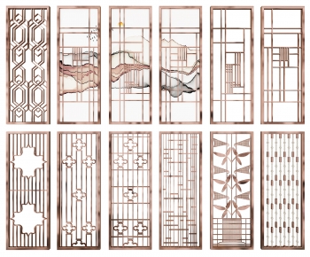 New Chinese Style Metal Screen Partition-ID:406194935