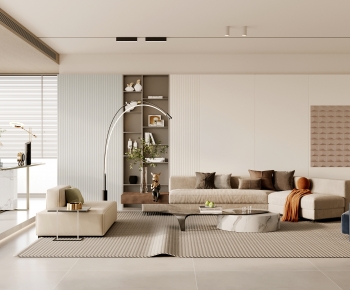 Modern Wabi-sabi Style A Living Room-ID:196537024