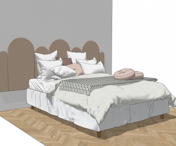 Modern Double Bed-ID:858850004