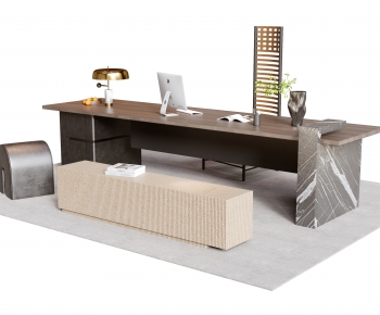Modern Computer Desk And Chair-ID:324840071