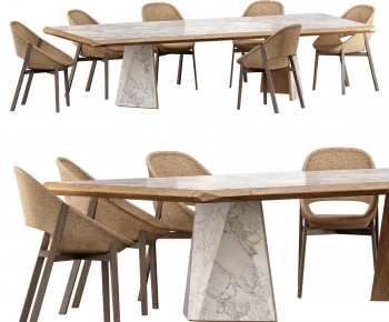 Modern Wabi-sabi Style Dining Table And Chairs-ID:964991092