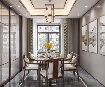 New Chinese Style Dining Room-ID:661012899