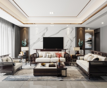 New Chinese Style A Living Room-ID:771477947