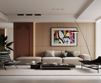 Modern Wabi-sabi Style A Living Room-ID:811544902