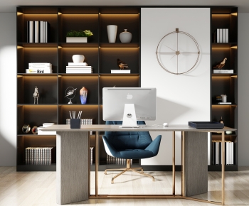 Modern Computer Desk And Chair-ID:894113068