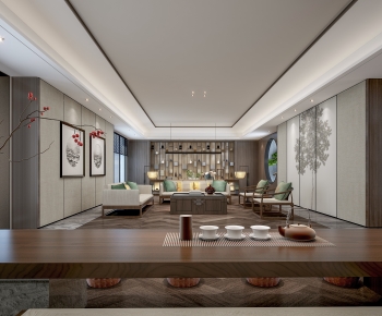 New Chinese Style Office Living Room-ID:234648945
