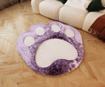 现代毛绒猫爪造型地毯-ID:736401086