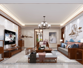 Chinese Style New Chinese Style A Living Room-ID:716769939