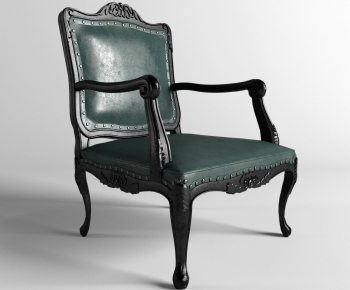 美式深绿皮革餐椅-ID:173860072