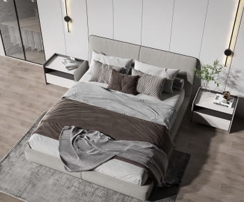 Modern Double Bed-ID:886895909