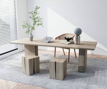 Modern Computer Desk And Chair-ID:607857942