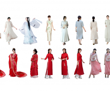 中式古风旗袍汉服女人-ID:745435954