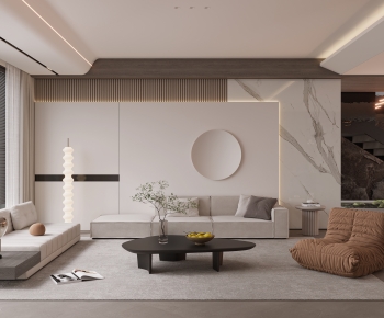 Modern Wabi-sabi Style A Living Room-ID:390039929