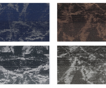 现代灰蓝咖色抽象图案地毯组合-ID:748811963