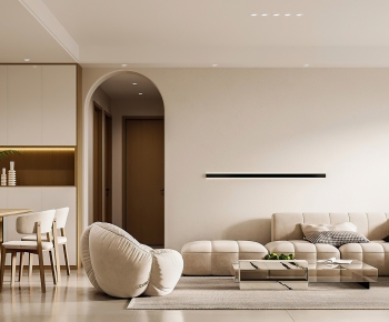 Modern Wabi-sabi Style A Living Room-ID:746447097