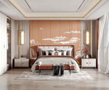 New Chinese Style Bedroom-ID:558975932