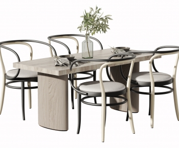 Wabi-sabi Style Dining Table And Chairs-ID:401515015