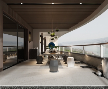 New Chinese Style Balcony-ID:567903048
