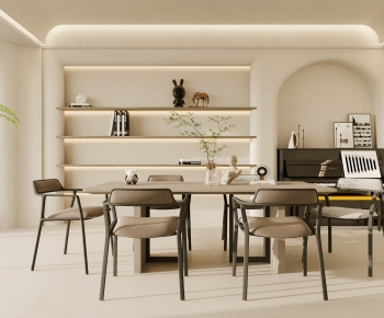 Modern Wabi-sabi Style Dining Room-ID:119741012