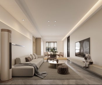 Modern Wabi-sabi Style A Living Room-ID:346657996