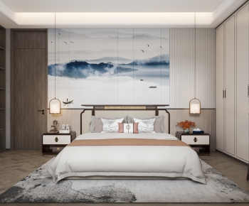 New Chinese Style Bedroom-ID:132265098