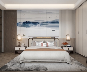 New Chinese Style Bedroom-ID:268380611