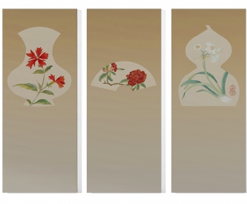 中式传统花朵挂画组合-ID:321264989