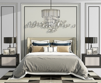 Simple European Style Double Bed-ID:573199038