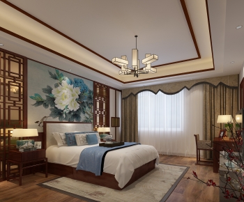 New Chinese Style Bedroom-ID:554502967