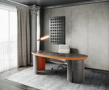 Modern Computer Desk And Chair-ID:734951977
