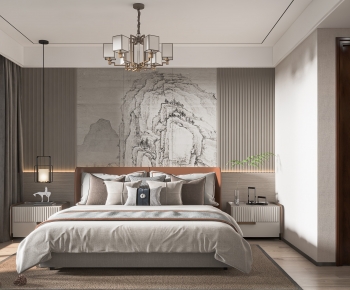 New Chinese Style Bedroom-ID:597250949
