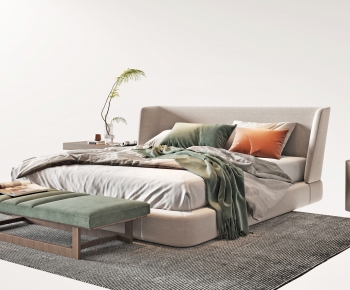 Modern Double Bed-ID:358822118