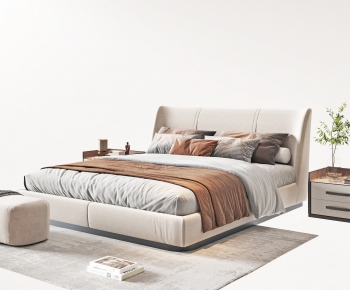 Modern Double Bed-ID:621428015