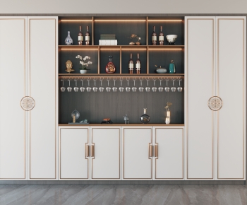 New Chinese Style Wine Cabinet-ID:738749986
