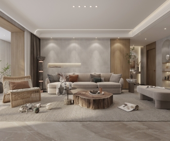 Wabi-sabi Style A Living Room-ID:502739055